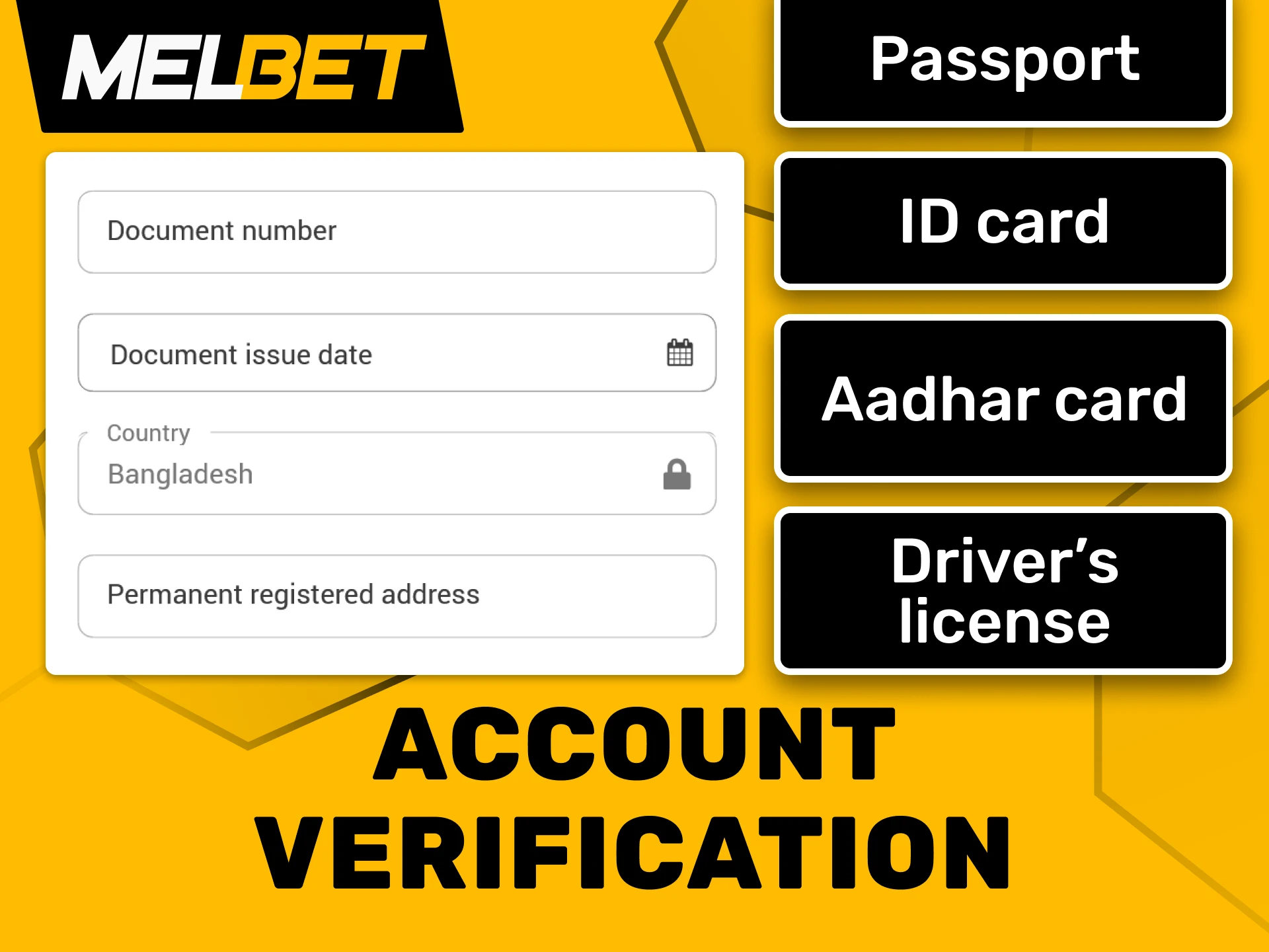 Complete your account verification to enjoy all functionalities of Melbet.