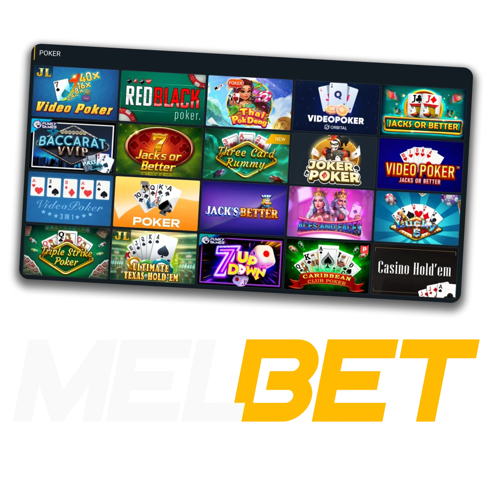 Melbet online poker in Bangladesh with Texas Hold&rsquo;em, Omaha, fast games, and a welcome bonus.