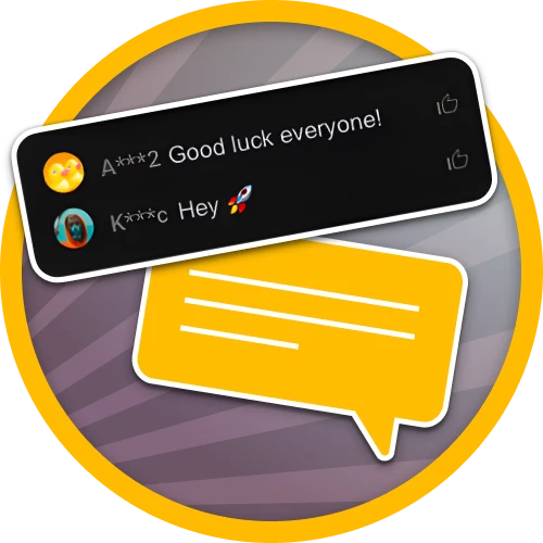 Use the in-game chat to talk with other Aviator players at Melbet.