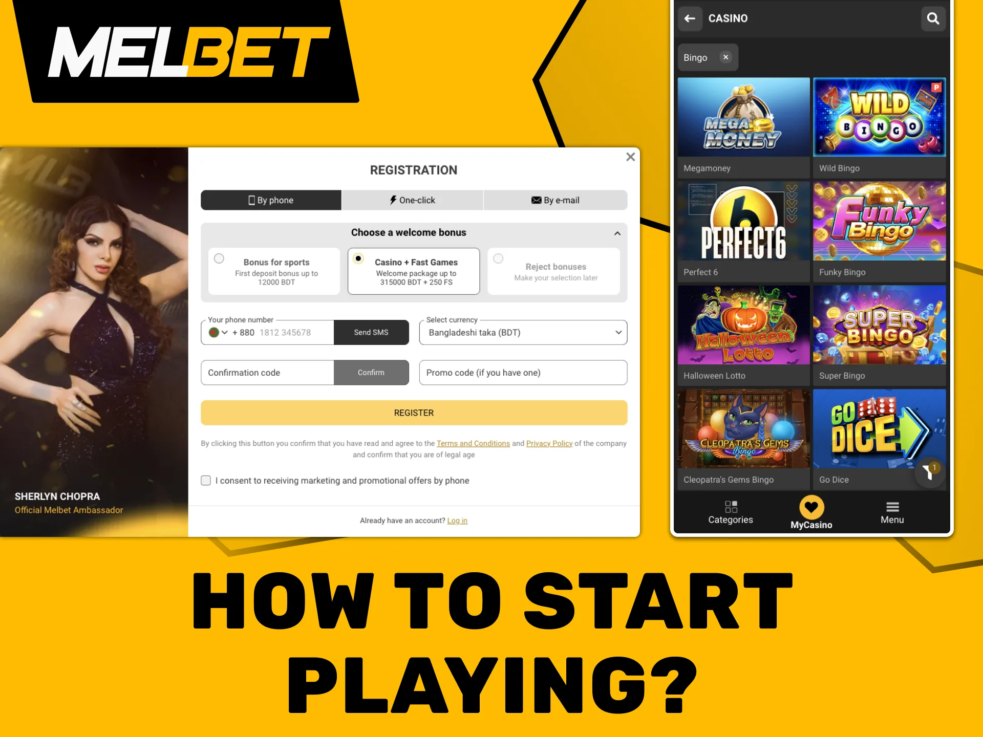 Learn a few simple steps to start playing Bingo on the Melbet website.